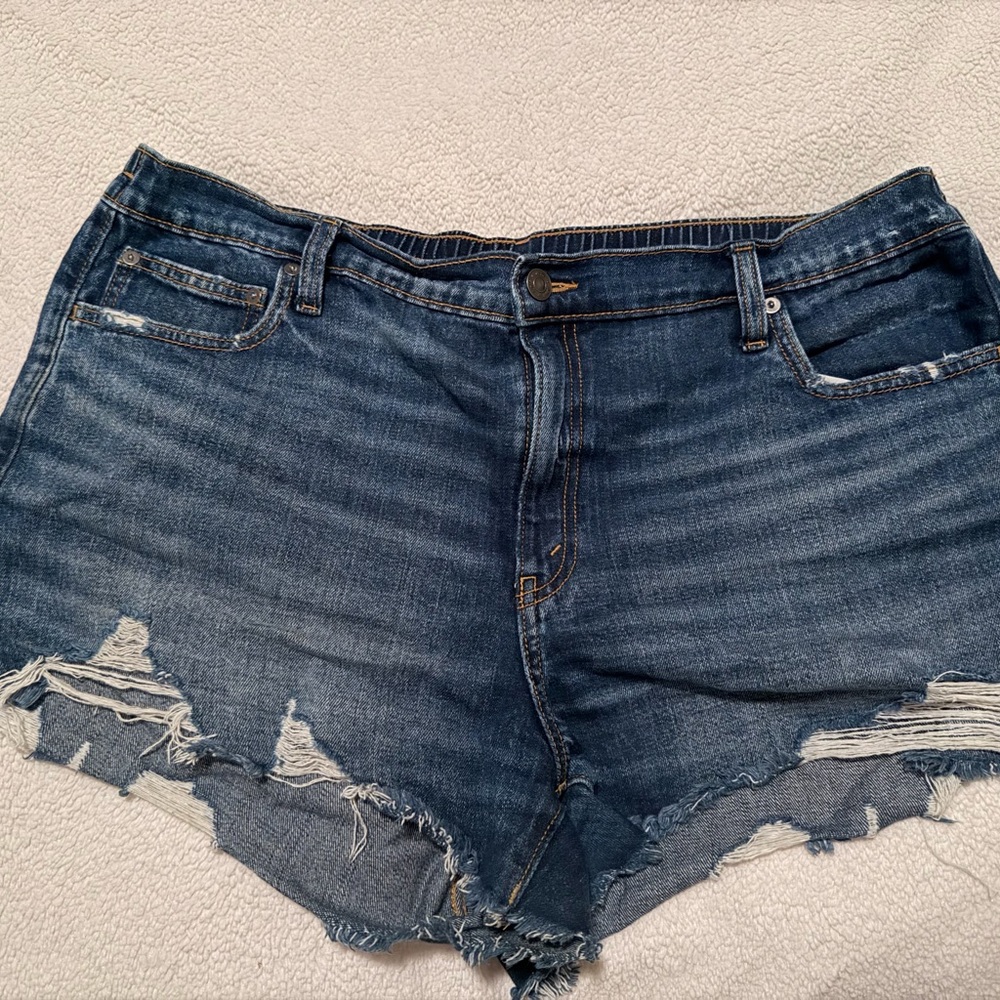 Aerie Daydream Denim Shorts Dark Wash High Rise Size XL Soft Stretch